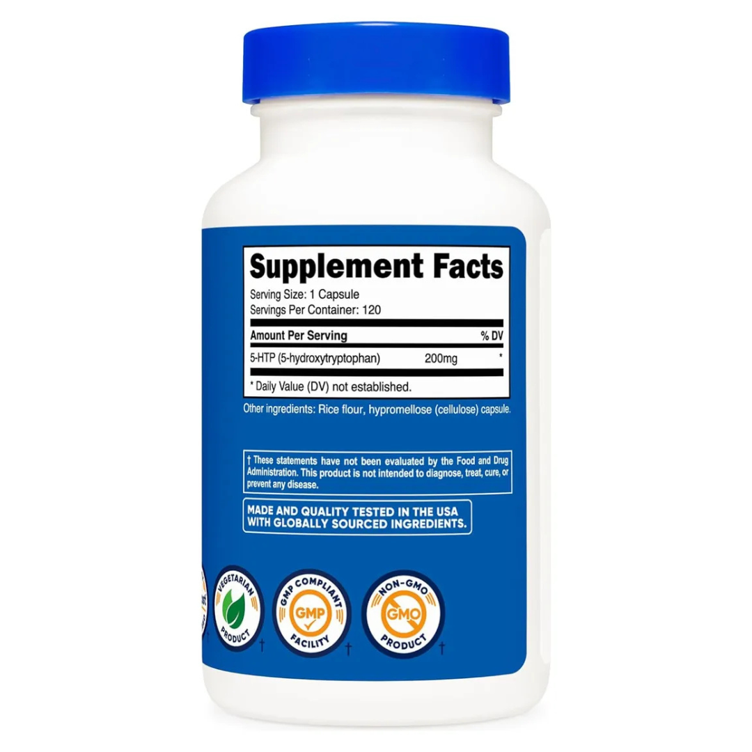 5-HTP 200 mg – Nutricost | 120 cápsulas vegetarianas