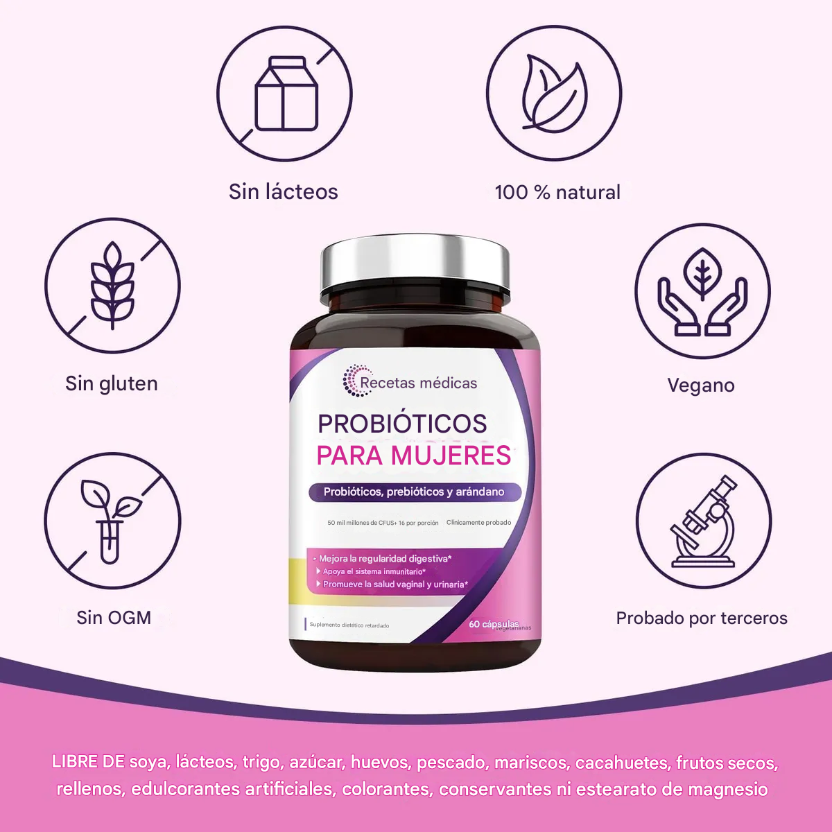 Probiótico para Mujeres – Doctor’s Recipe | 60 Cápsulas