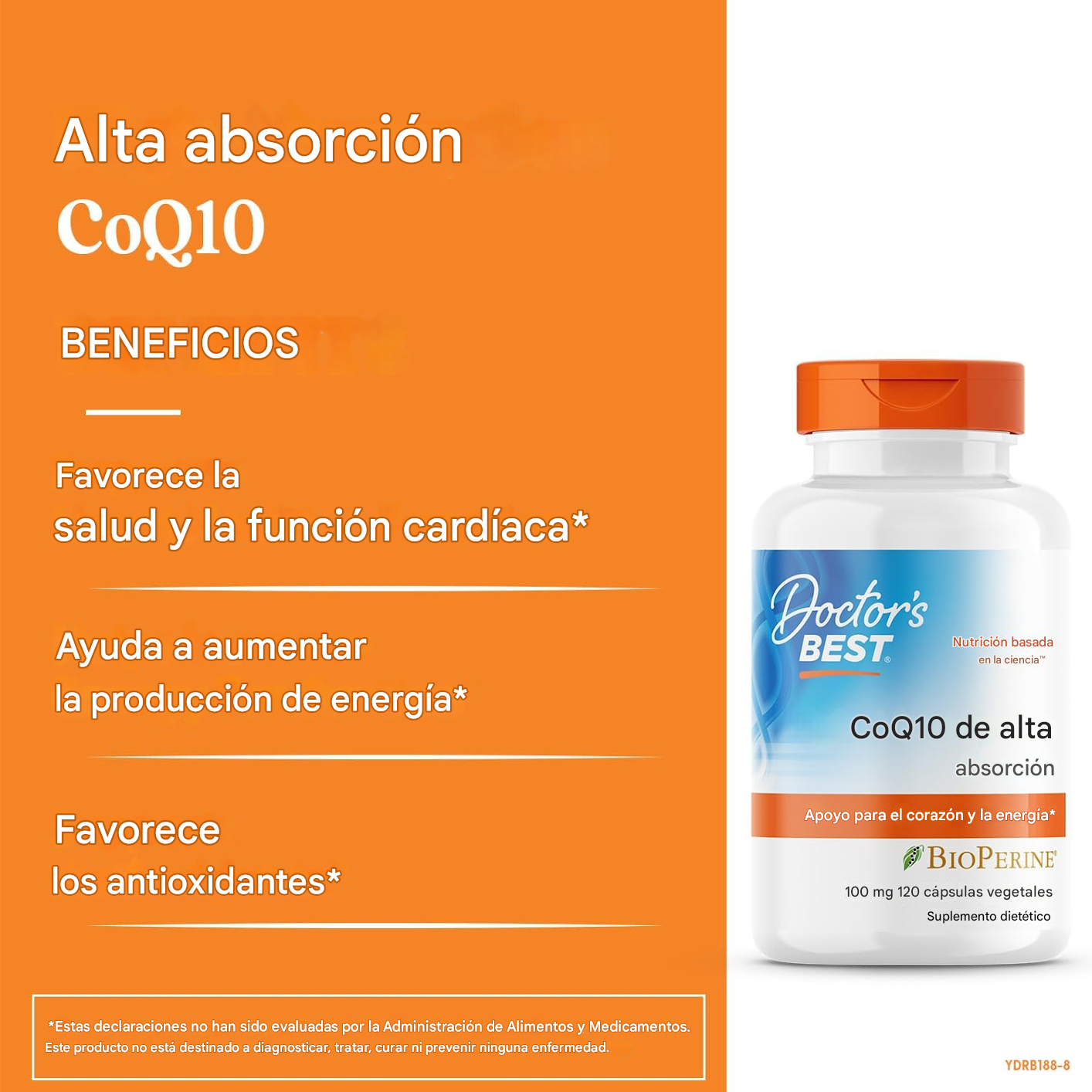 coq10 alta absorción 120 cápsulas veganas apoyo energético