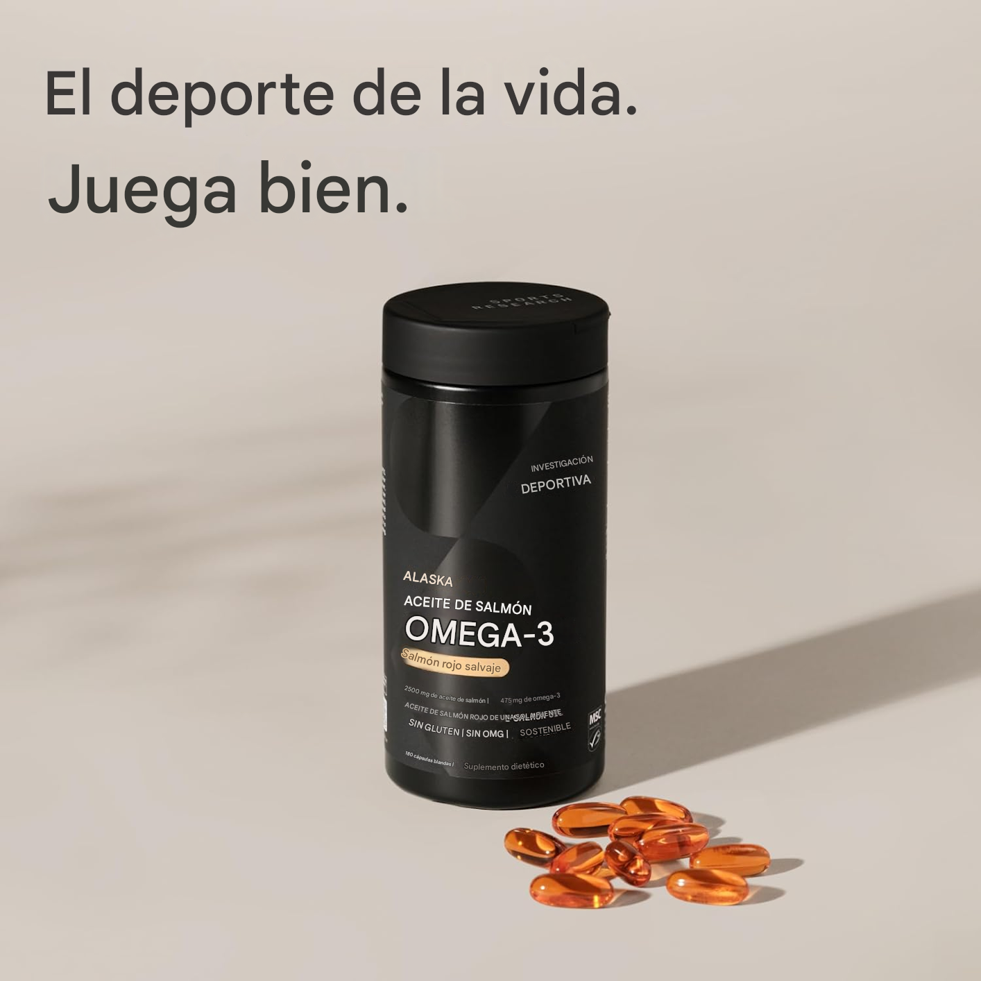 Aceite de salmón 2500 mg Sports Research con EPA y DHA