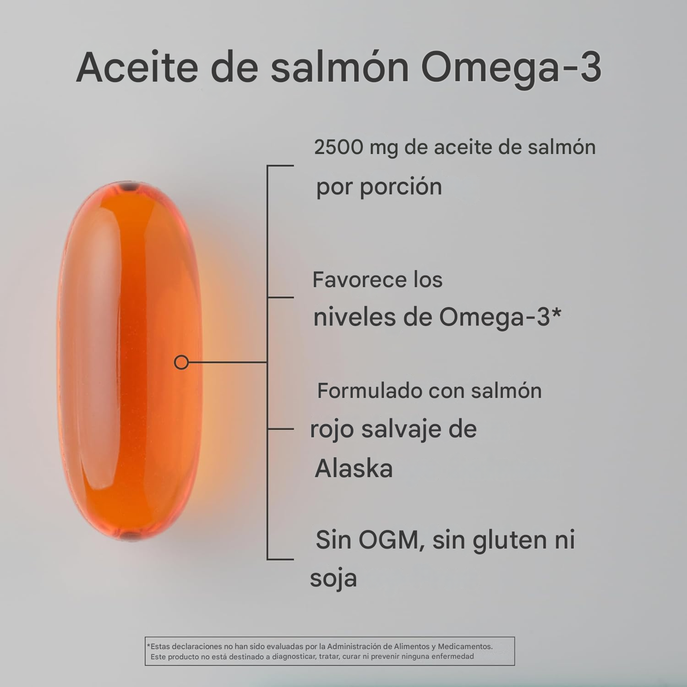 Aceite de salmón 2500 mg Sports Research con EPA y DHA